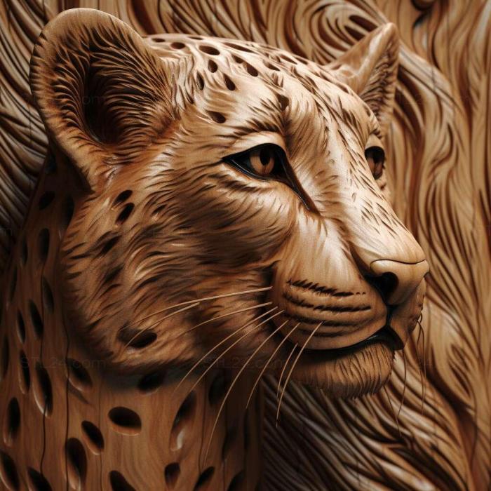 Nature and animals (Cheetah 4, NATURE_3160) 3D models for cnc